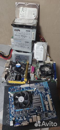 Комплект материнская плата и процессор, hdd,бп