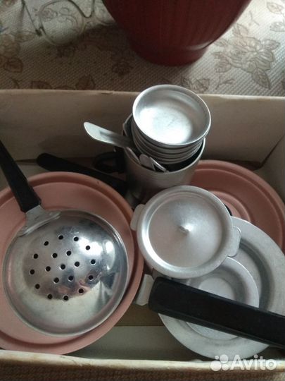 Посуда алюминиевая для кукол