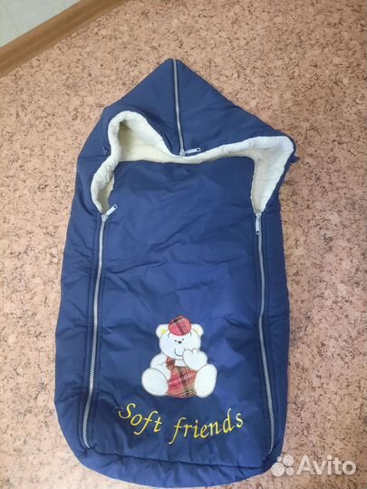 Меховой конверт в коляску или санки