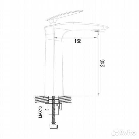 Смеситель для раковины Rose R11H R1111H, черный