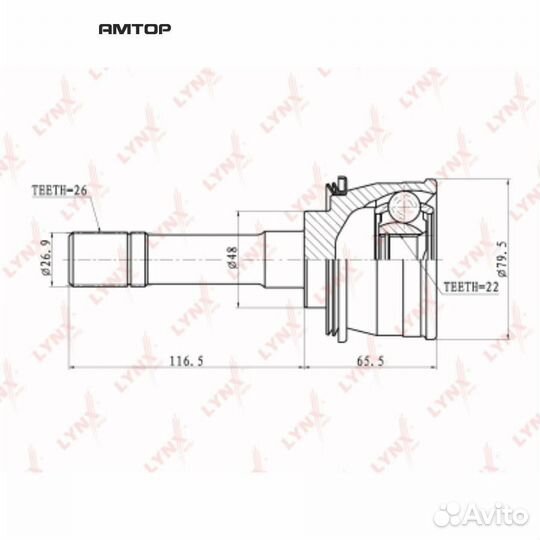 Lynxauto CO-7302 шрус наружный lynxauto CO-7302