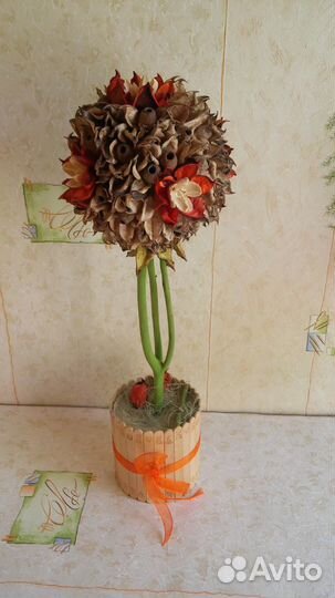 Топиарии ручной работы из натуральных сухоцветов