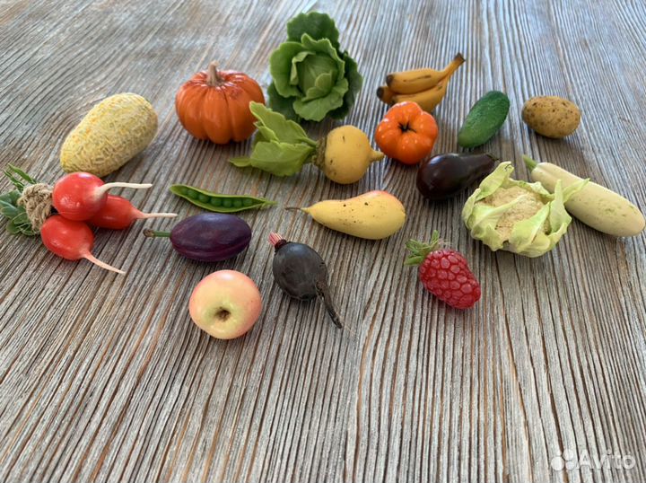 Овощи и фрукты из полимерной глины