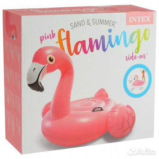 Надувной плот фламинго 57558 intex 142х137х97см