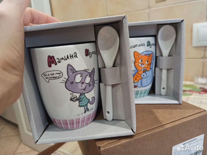 Подарок маме. Набор кружка и ложка бабушке, маме