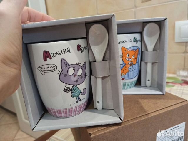 Подарок маме. Набор кружка и ложка бабушке, маме
