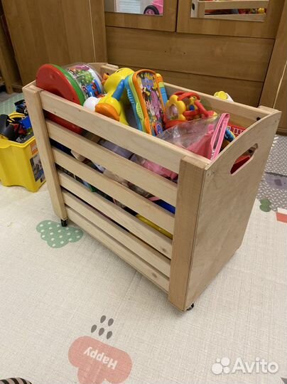 Деревянный ящик для игрушек ручной работы