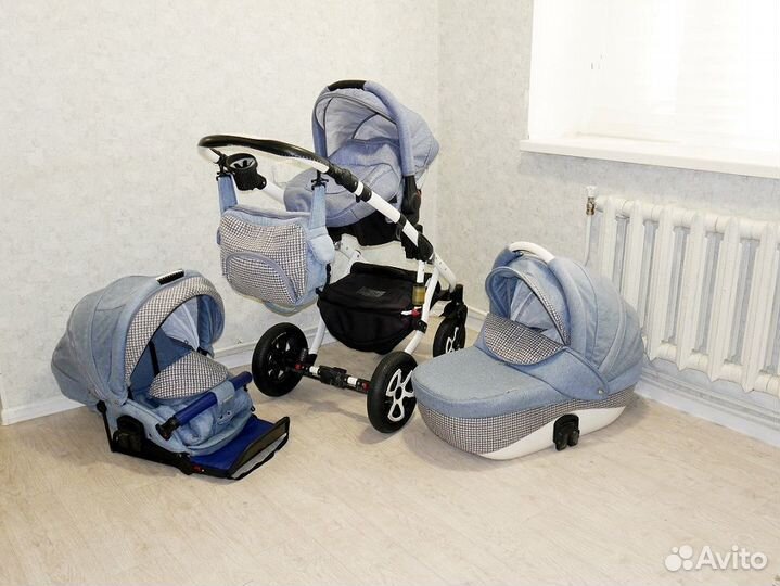 Коляска (Adamex) 3 в 1 Глория автолюлька в комплек