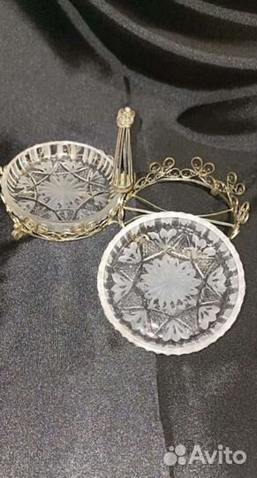 Менажница с мельхиоровой подставкой СССР 1970г