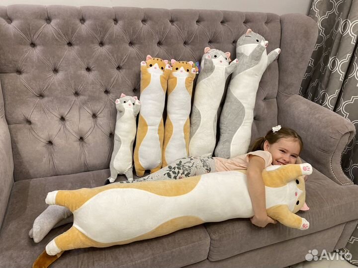 Мягкая игрушка кот батон, кот сосиска