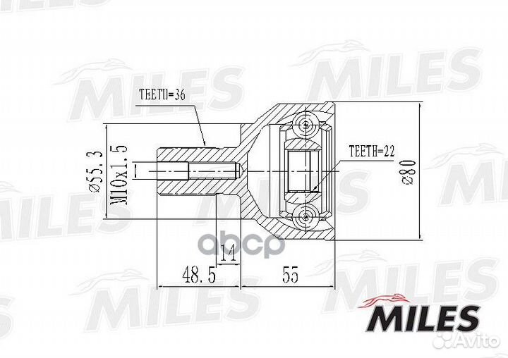 ШРУС наружный mazda 3 1.4/1.6/2.0 03- (SKF vkja