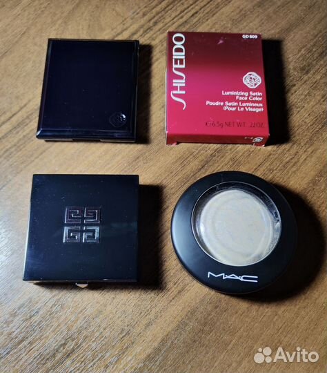 Хайлайтер, бронзер Shiseido, Mac, Givenchy
