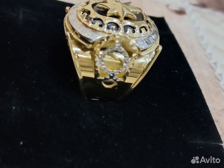 Мужская золотая печатка дутая 585проба 13,74грамм