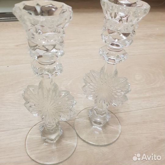 Хрусталь СССР подсвечники, вазы, салатники