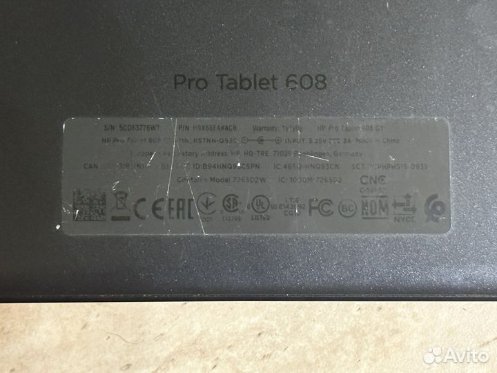 Планшет HP pro tablet 608 G1 на Windows с LTE
