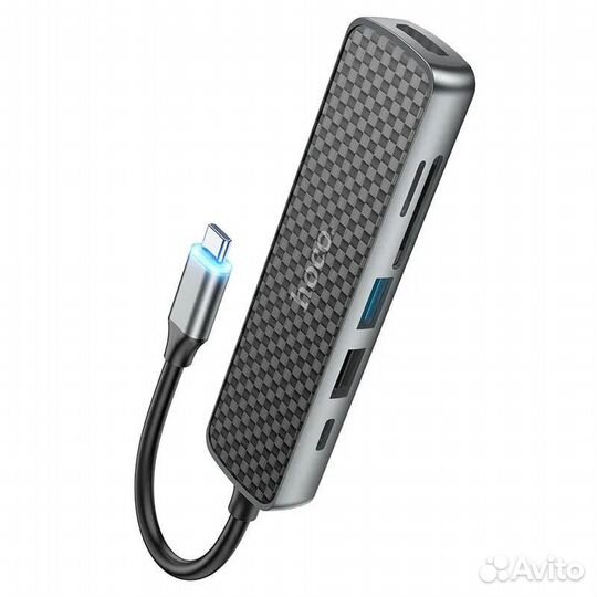 Хаб для MacBook 6 в 1 hoco HB24 / Type-C to hdmi