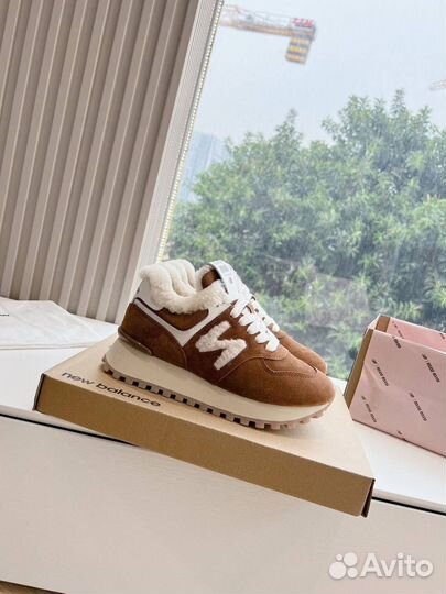 Кроссовки с мехом miu miu x new balance