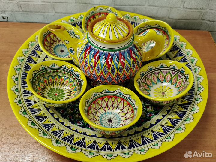 Риштанская керамика (комплект посуды)