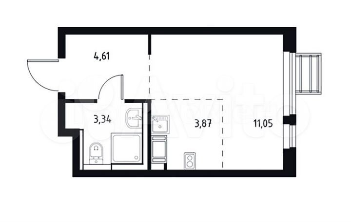 Квартира-студия, 24 м², 11/17 эт.