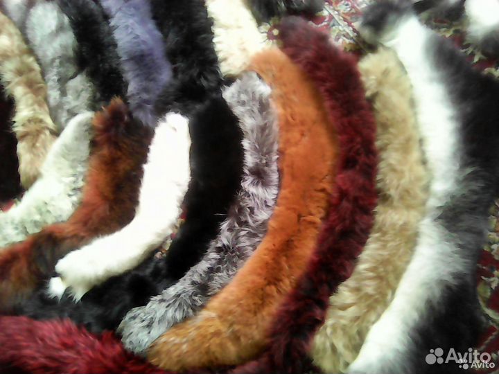 Воротники, опушки из натурального меха-много