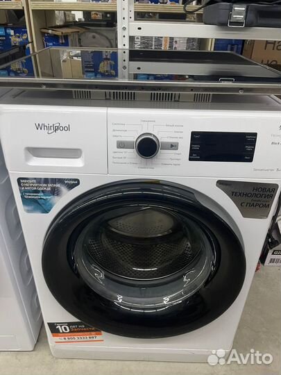 Стиральная машина узкая Whirlpool 8 кг, инвертор