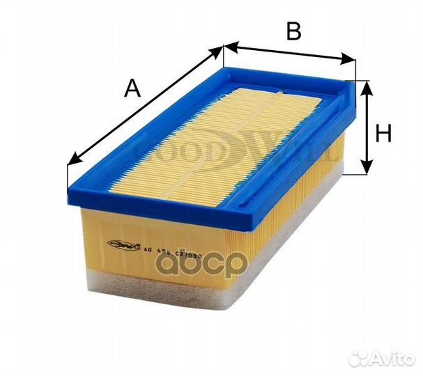 Фильтр воздушный AG459 AG459 Goodwill