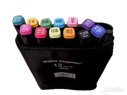 Маркеры для скетчинга 24 шт. двухсторонние