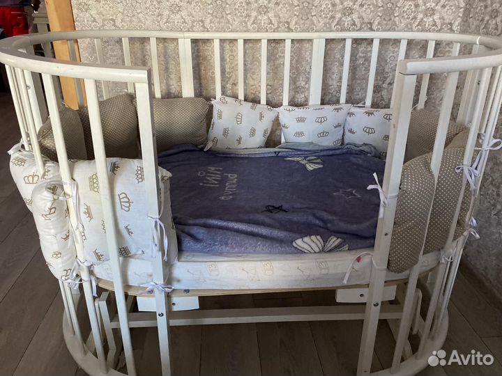 Детская кровать 9в1 с матраса ми и маятником