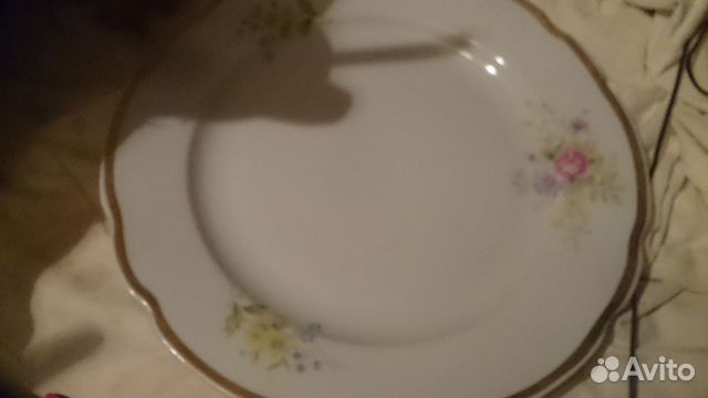 Позолоченное блюдо большая тарелка Дулёво фарфор