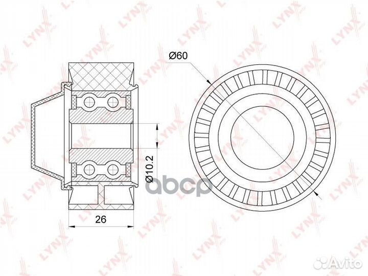 Ролик обводной приводного ремня PB7119 lynxauto