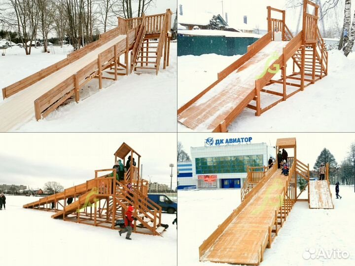Зимние деревянные горки