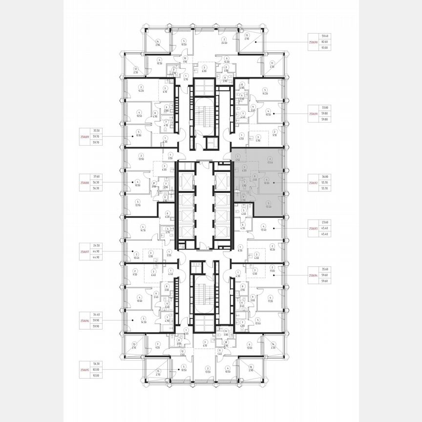 2-к. квартира, 55,7 м², 50/59 эт.