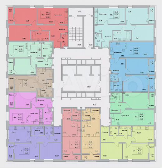 3-к. квартира, 68,6 м², 6/25 эт.