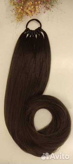 Хвост на резинке, шиньон, хвост накладной