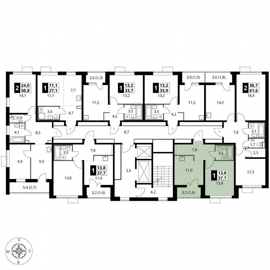 1-к. квартира, 37,7 м², 8/24 эт.