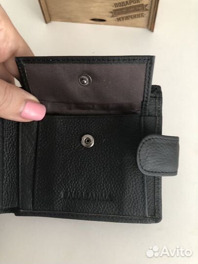 Кошелек мужской новый кожаный в подарочной коробке
