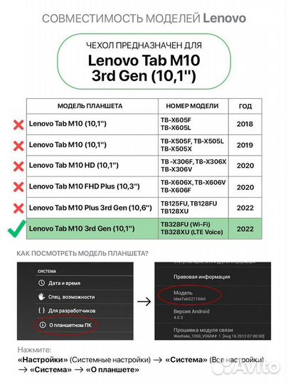 Новый Чехол на Lenovo Tab M10 (10.1