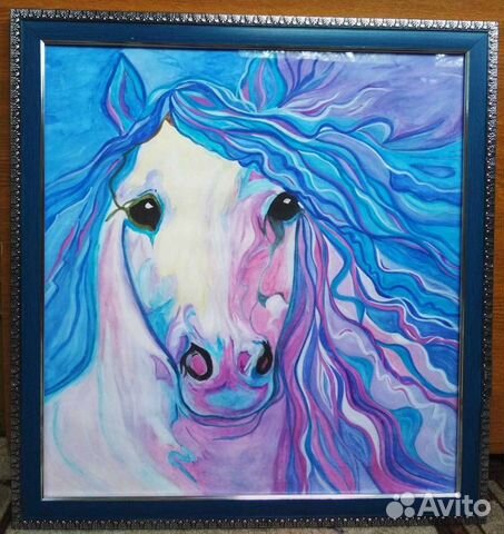 Лош�адь в голубом и розовом