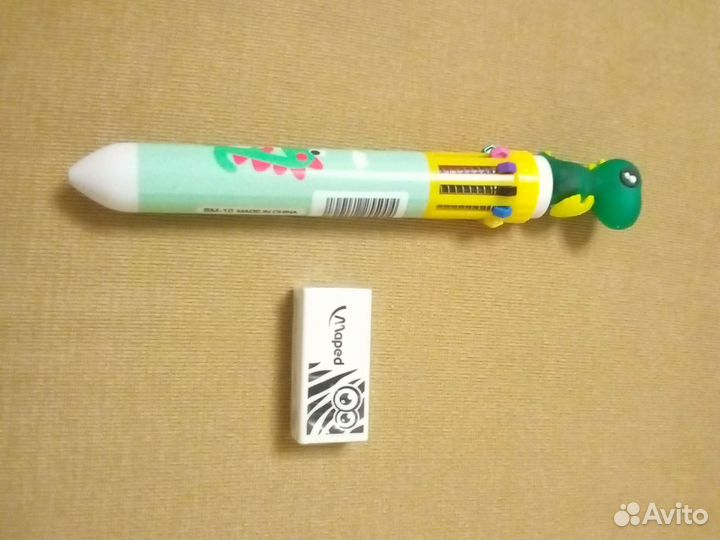 Ручка Много Цветная и Стёрка в Комплект