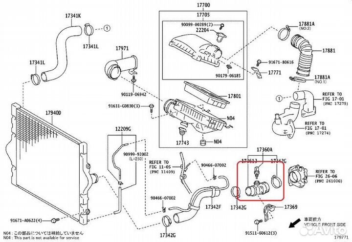 Патрубок интеркулера Toyota Land Cruiser Prado 150