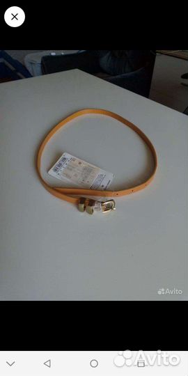 Новый Ремень 87 см * 1 см рыжий (коричневый)