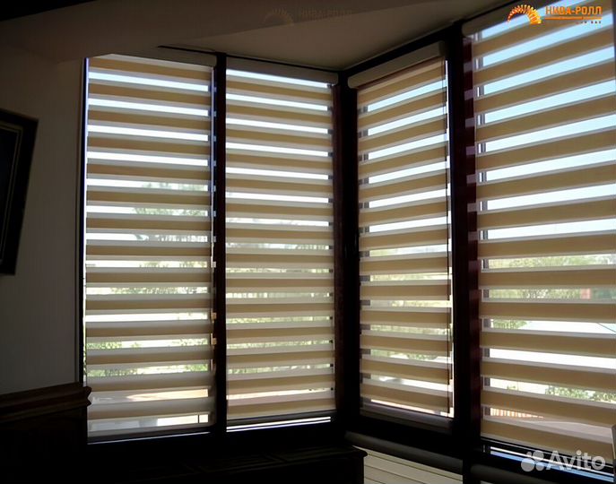 Рулонные шторы. День ночь. Зебра