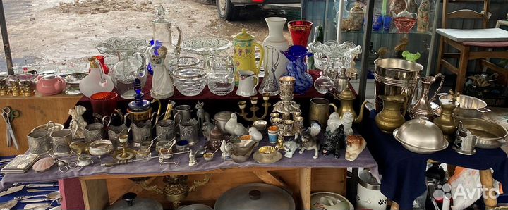 Хрустальный салатник ободком мельхиор посеребрение