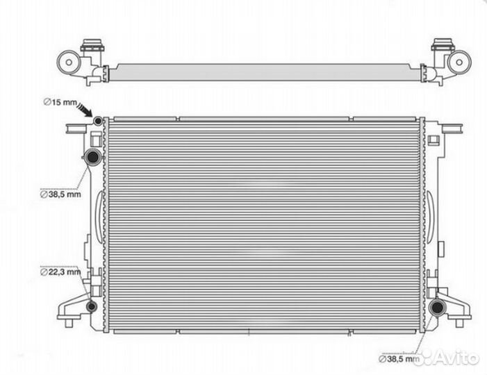 Радиатор системы охлаждения audi A4/A5/A6/A7/A8/Q5/Q7 (паяный)