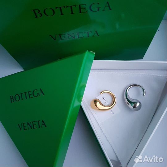 Кольца в стиле Bottega veneta капли