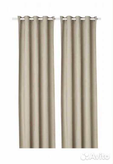 Шторы портьеры Биртна икеа 290*255 замша беж
