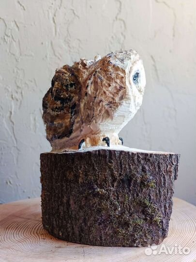 Сова скульптура из дерева