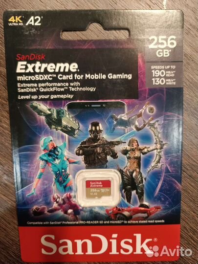 Карта памяти MicroSD sandisk extreme 256gb