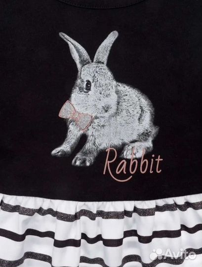 Новое милое платье с кроликом Апрель, размер 134
