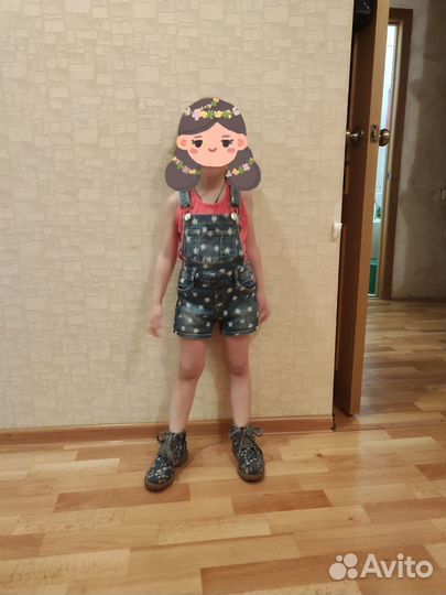 Джинсовый комбинезон для девочки 98